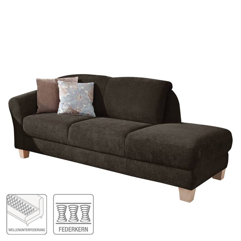 home24 Recamiere Webstoff Braun/Espresso Webstoff 194 x 84 x 91cm Armlehne davorstehend links Natur von home24