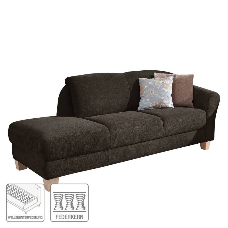 home24 Recamiere Webstoff Braun/Espresso Webstoff 194 x 84 x 91cm Armlehne davorstehend rechts Natur von home24
