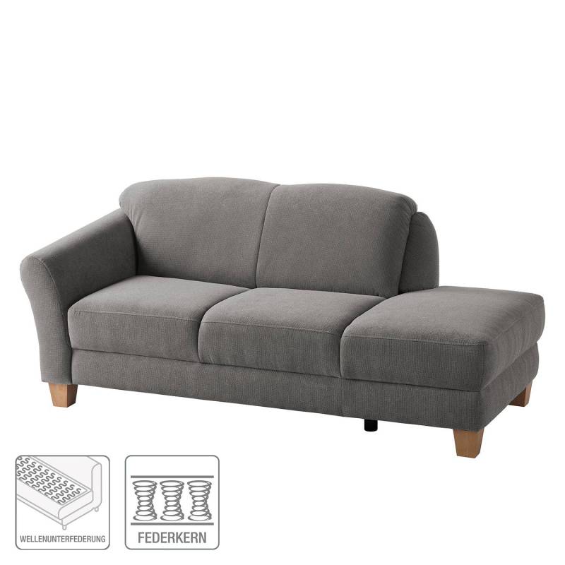 home24 Recamiere Webstoff Grau/Grau Webstoff 194 x 84 x 91cm Armlehne davorstehend links Natur von home24