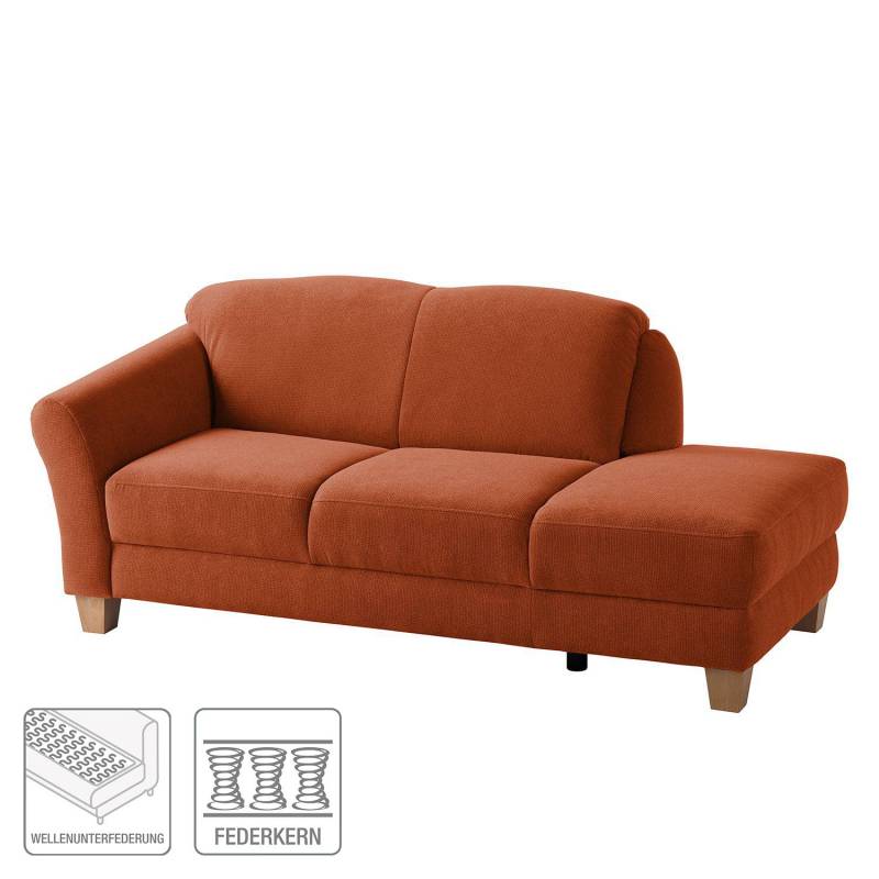 home24 Recamiere Webstoff Braun/Honigbraun Webstoff 194 x 84 x 91cm Armlehne davorstehend links Natur von home24