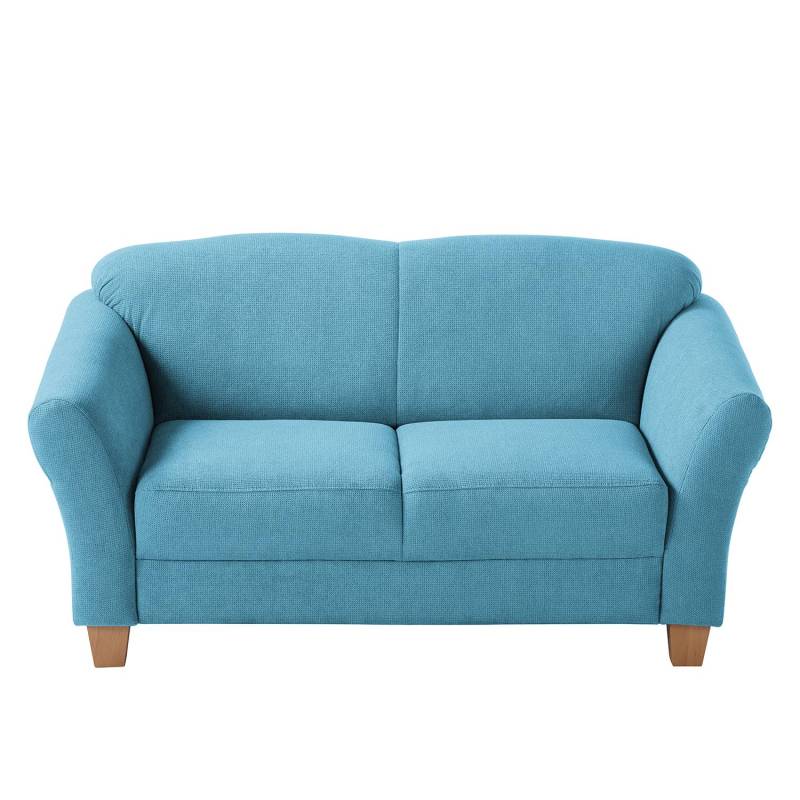 home24 Sofa 2-Sitzer Webstoff Blau/Hellblau Webstoff 163 x 84 x 89cm Natur von home24