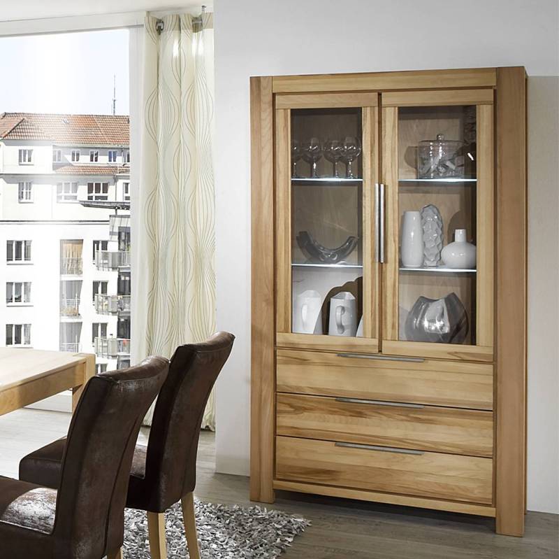 home24 Vitrine II 110 x 200 x 45cm Braun von home24