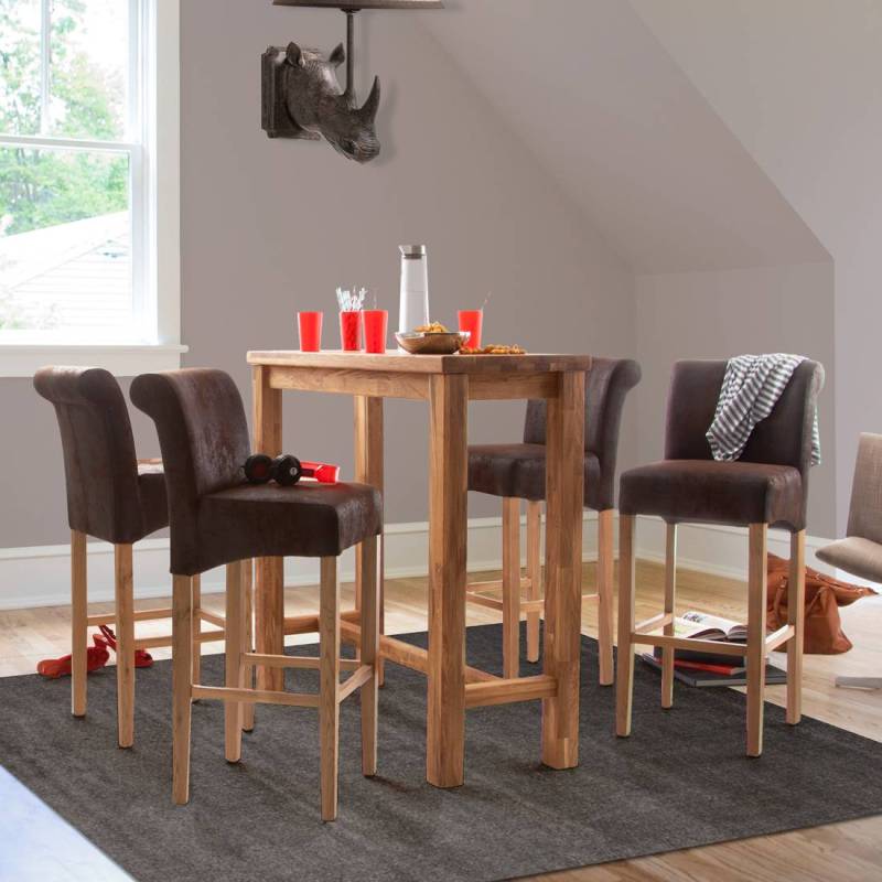 home24 Bartisch BenWOOD 108 x 107 x 45cm Braun/Eiche von home24