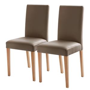 home24 Esszimmerstuhl Flen 2er-Set 44 x 92 x 57cm Beige/Cappuccino Buche Hell von home24
