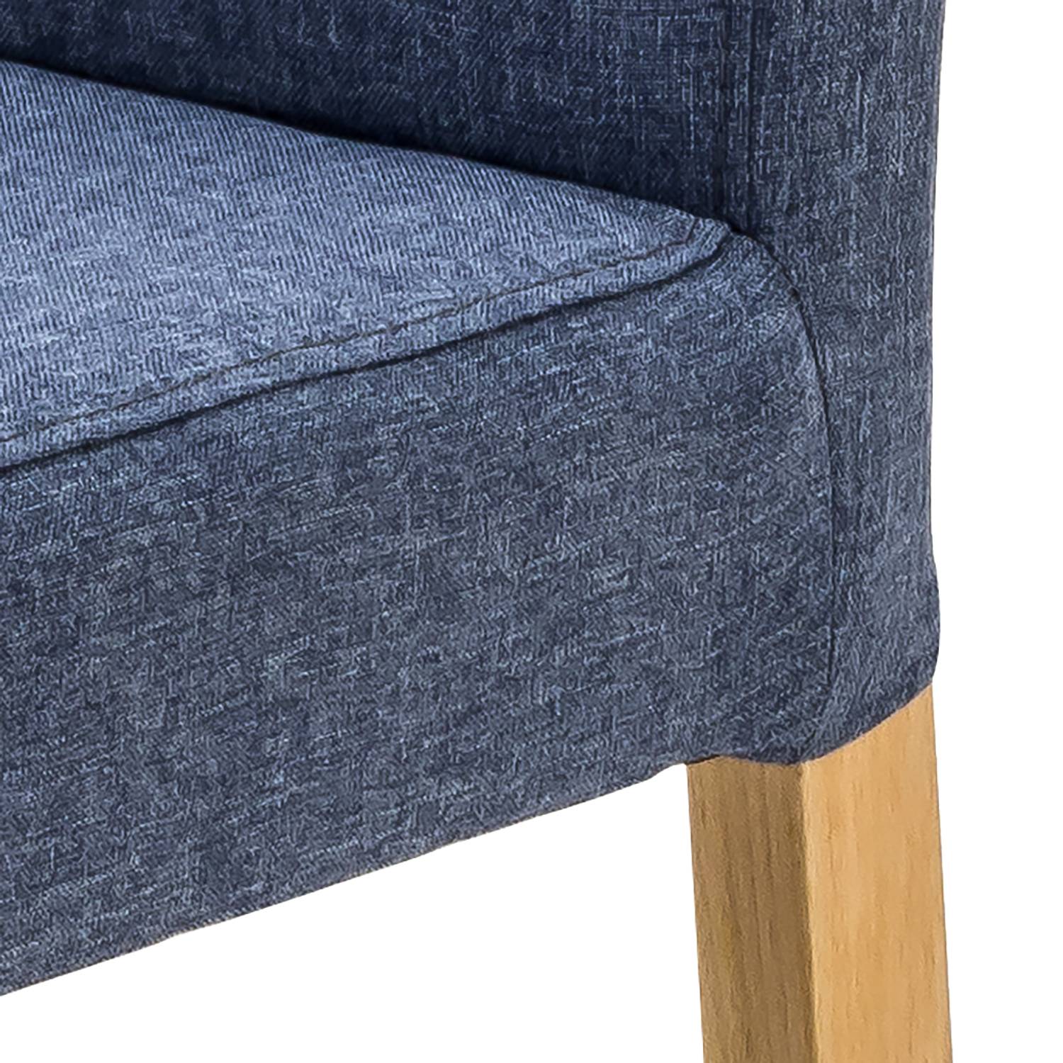 home24 Esszimmerstuhl Flen II 2er-Set 44 x 92 x 57cm Blau/Jeansblau Buche Hell von home24
