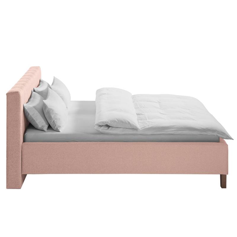 home24 Polsterbett Woodlake I 200 x 200cm Webstoff Mavie Arancione ohne Stauraum Eiche von home24