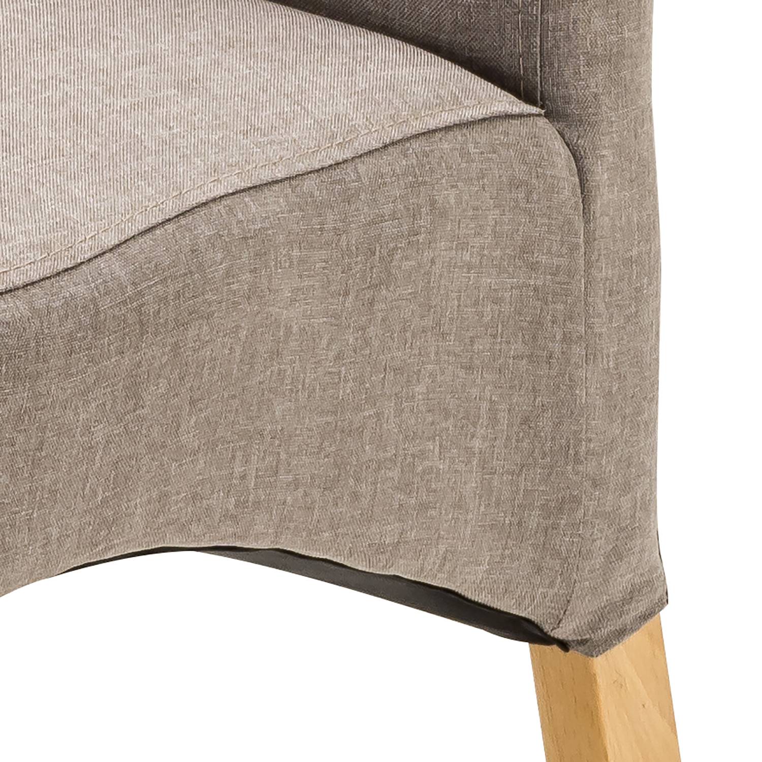 home24 Polsterstuhl Foxa 2er-Set 47 x 102 x 57cm Beige/Taupe von home24
