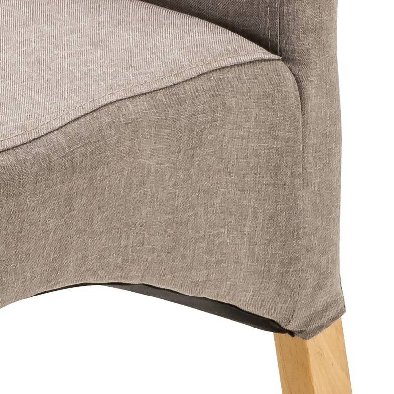 home24 Polsterstuhl Foxa 2er-Set 47 x 102 x 57cm Beige/Taupe von home24
