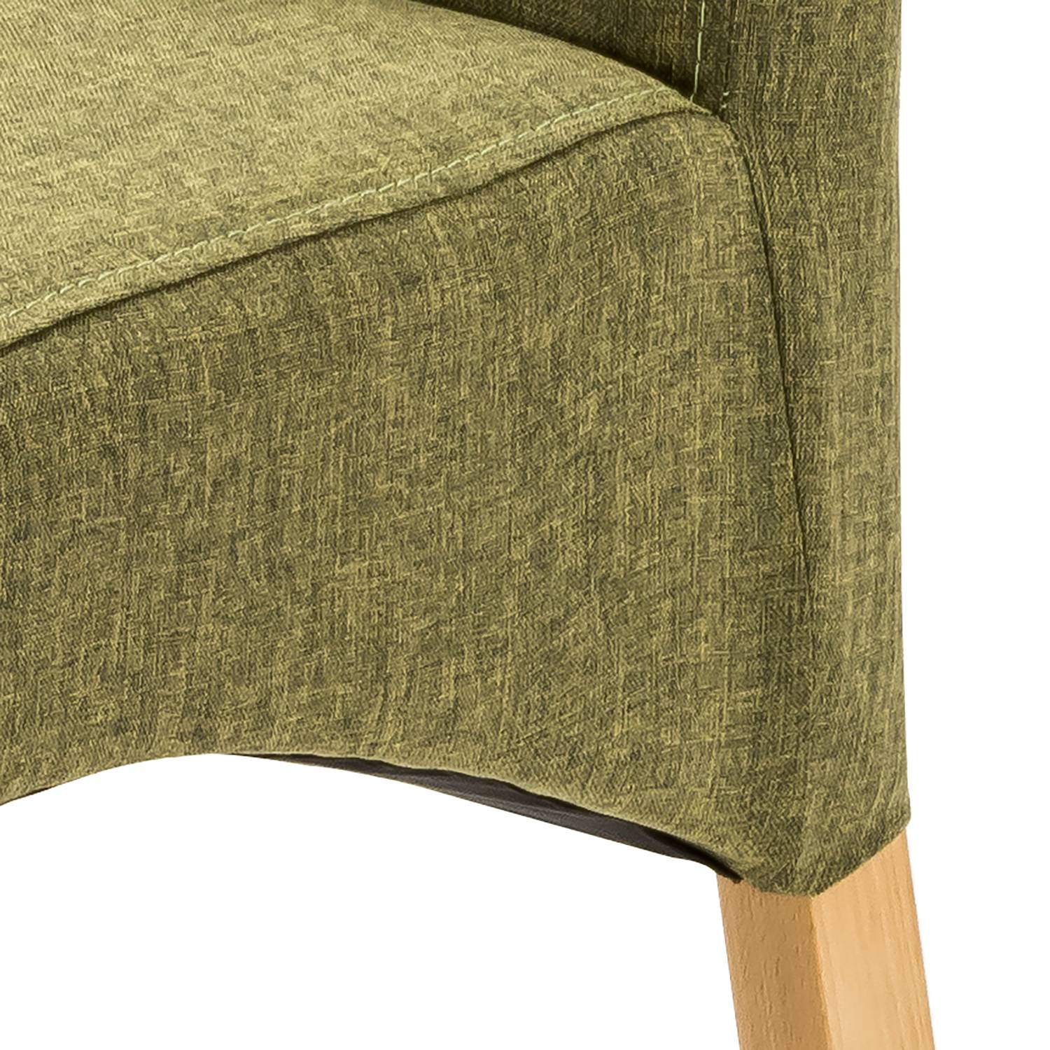 home24 Polsterstuhl Foxa 2er-Set 47 x 102 x 57cm Grün/Olivgrün von home24