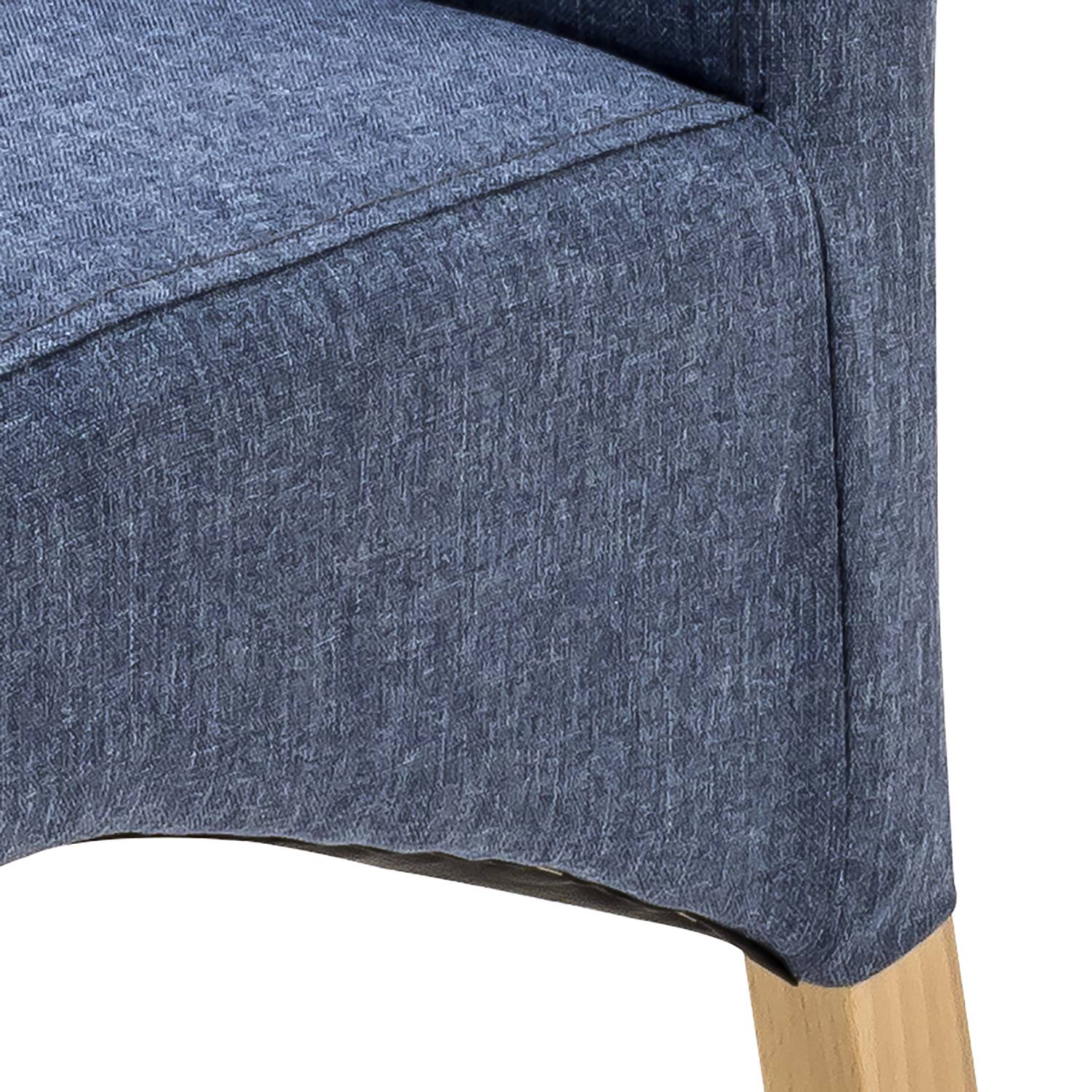 home24 Polsterstuhl Foxa 2er-Set 47 x 102 x 57cm Blau/Nachtblau von home24