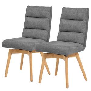 home24 Polsterstuhl Kexby 2er-Set 49 x 91 x 68cm Schwarz/Grau von home24