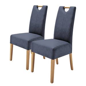 home24 Polsterstuhl Paki 2er-Set 47 x 99 x 59cm Blau/Nachtblau von home24