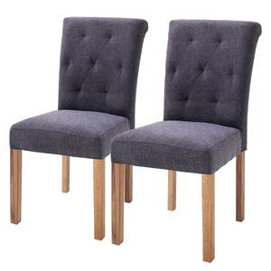 home24 Polsterstuhl Provins 2er-Set 46 x 97 x 54cm Blau/Nachtblau von home24