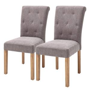 home24 Polsterstuhl Provins 2er-Set 46 x 97 x 54cm Braun/Braun von home24