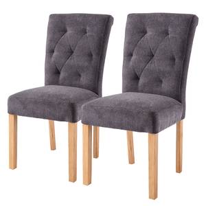home24 Polsterstuhl Provins 2er-Set 46 x 97 x 54cm Grau/Grau von home24