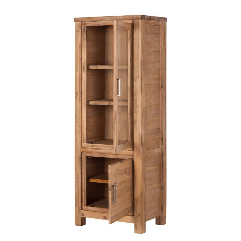 home24 Standvitrine 67 x 180 x 45cm Braun/Beige von home24