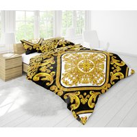 Bettbezug Queen Bettwäsche Set Kingsize Personalisiertes Geschenk Individuelles Logo Home Decor Jugendstil Barock Design von ARSCORHOME