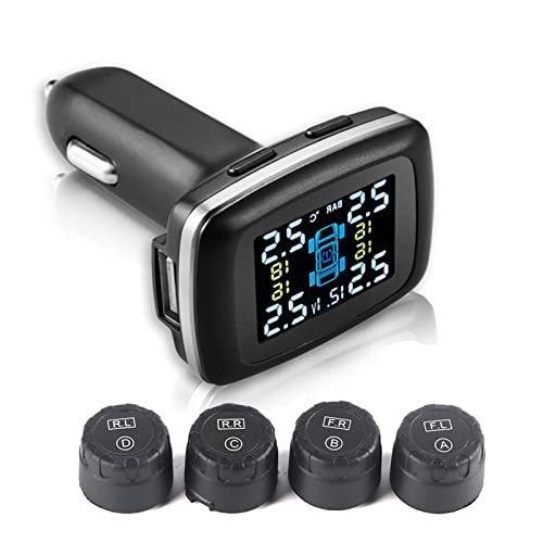 Reifendruck-Kontrollsystem, Echtzeitüberwachung Rv TPMS-Reifendrucküberwachung Mit 4 Externen Sensoren Reifendruckerinnerung, Leckagewarnung, Akustischer Alarm Für Wohnwagen, Reisebus von Arsor