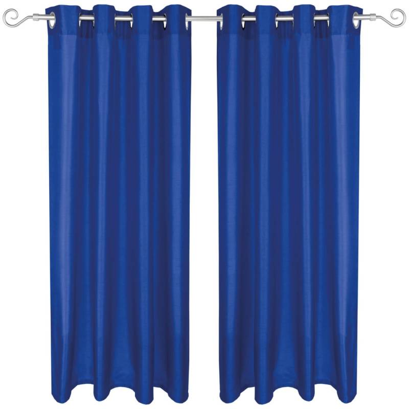 Arsvita 2er Pack Gardine Blickdicht Alessia mit Ösen 140 cm x 145 cm Blau von Arsvita