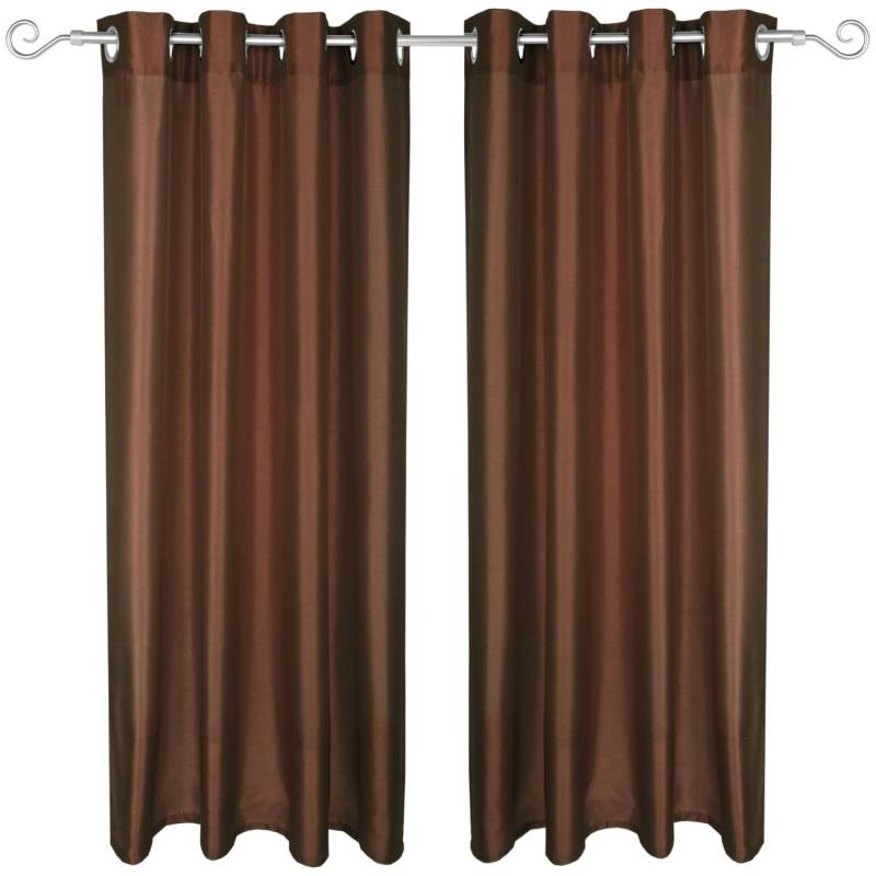 Arsvita 2er Pack Gardine Blickdicht Alessia mit Ösen 140 cm x 175 cm Braun von Arsvita