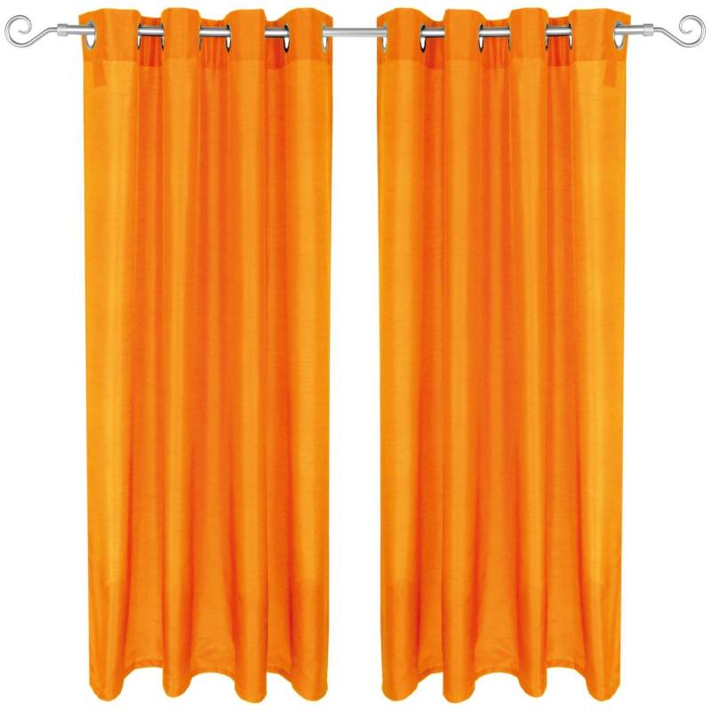Arsvita 2er Pack Gardine Blickdicht Alessia mit Ösen 140 cm x 175 cm Orange von Arsvita