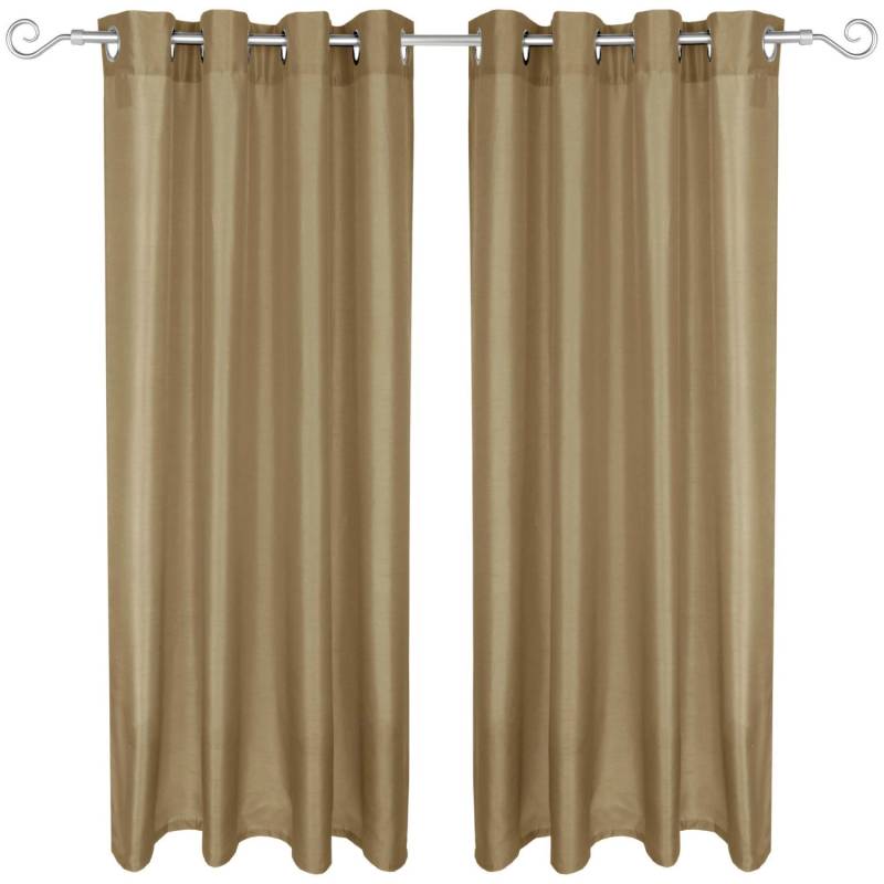 Arsvita 2er Pack Gardine Blickdicht Alessia mit Ösen 140 cm x 175 cm Taupe Dunkel von Arsvita