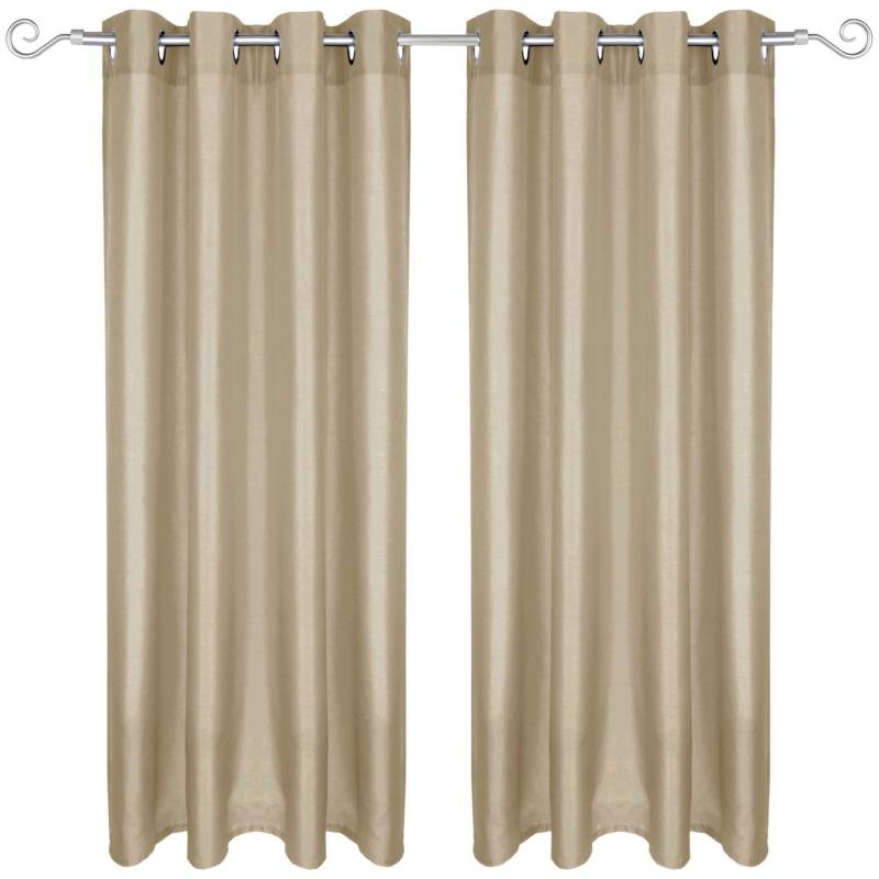 Arsvita 2er Pack Gardine Blickdicht Alessia mit Ösen 140 cm x 175 cm Taupe Hell von Arsvita