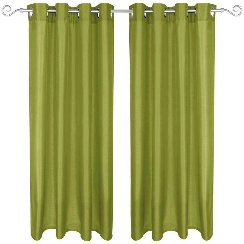 Arsvita 2er Pack Gardine Blickdicht Alessia mit Ösen 140 cm x 245 cm Grün von Arsvita