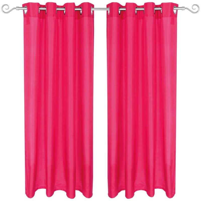 Arsvita 2er Pack Gardine Blickdicht Alessia mit Ösen 140 cm x 245 cm Pink von Arsvita