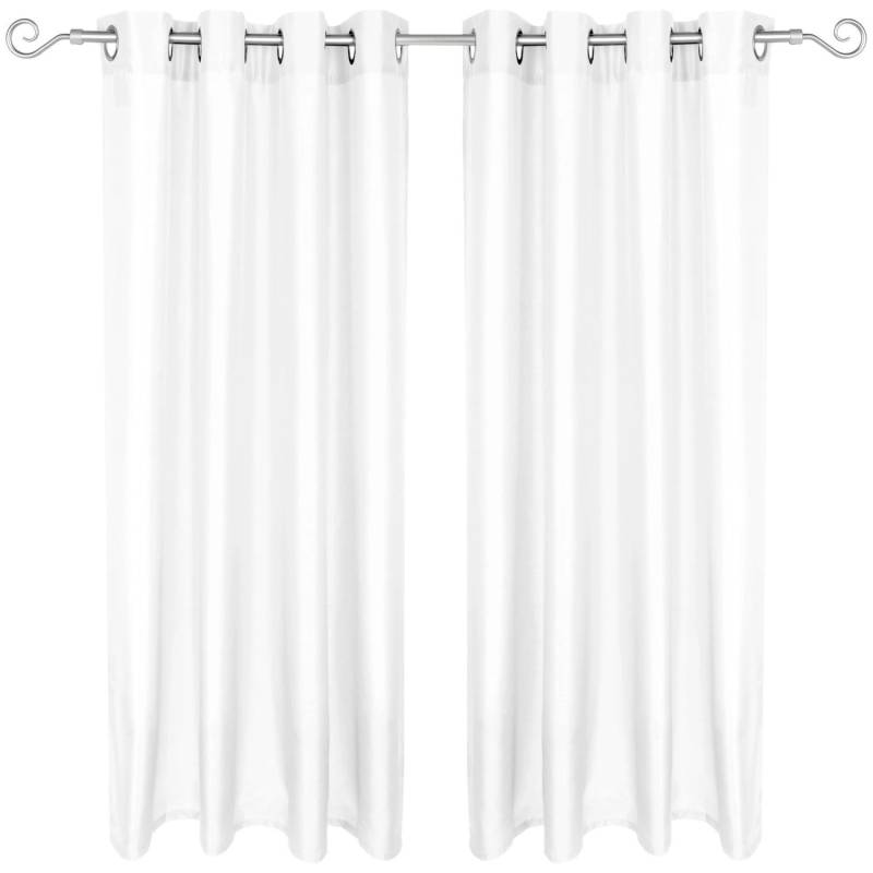 Arsvita 2er Pack Gardine Blickdicht Alessia mit Ösen 140 cm x 245 cm Weiß von Arsvita
