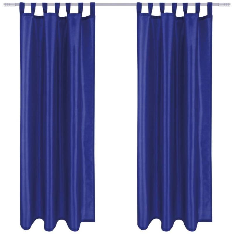 Arsvita 2er Pack Gardine Blickdicht Alessia mit Schlaufen 140 cm x 145 cm Blau von Arsvita