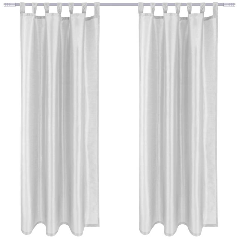 Arsvita 2er Pack Gardine Blickdicht Alessia mit Schlaufen 140 cm x 145 cm Hellgrau von Arsvita