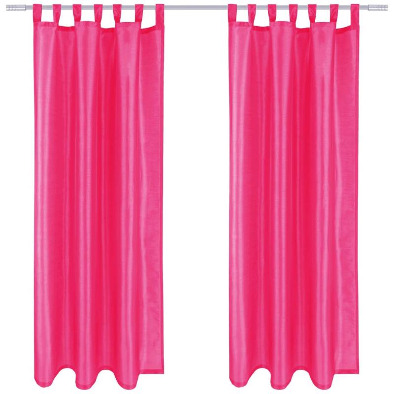 Arsvita 2er Pack Gardine Blickdicht Alessia mit Schlaufen 140 cm x 145 cm Pink von Arsvita