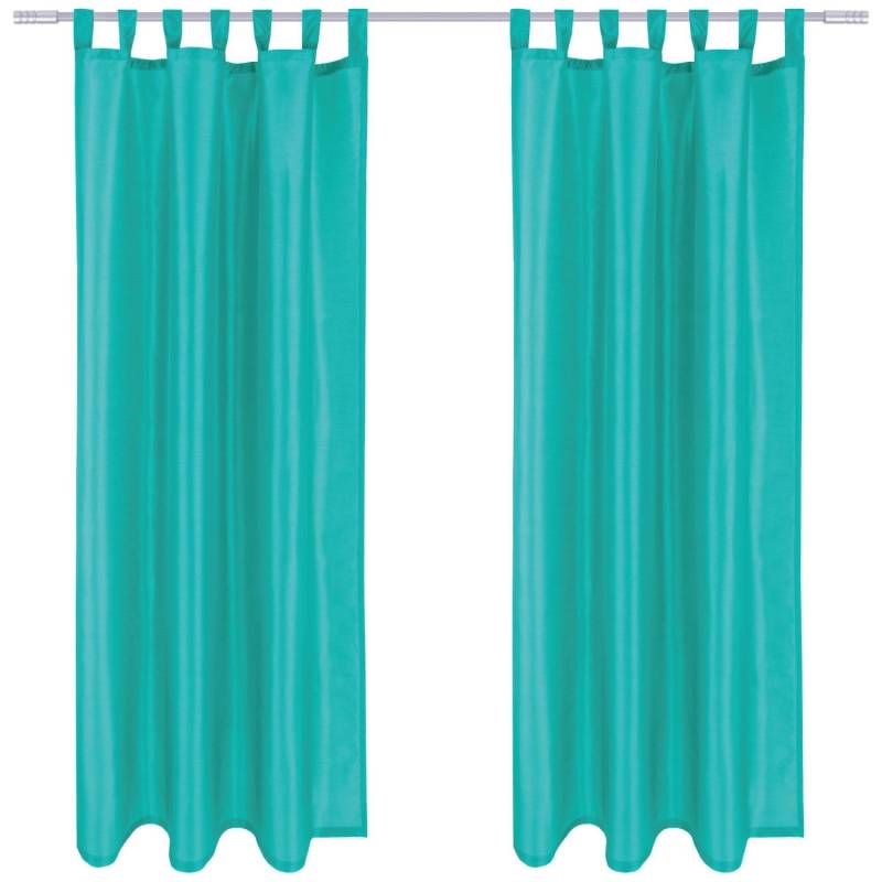Arsvita 2er Pack Gardine Blickdicht Alessia mit Schlaufen 140 cm x 145 cm Türkis von Arsvita