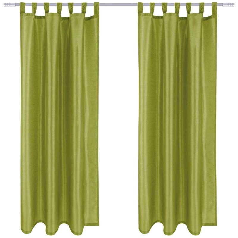Arsvita 2er Pack Gardine Blickdicht Alessia mit Schlaufen 140 cm x 175 cm Grün von Arsvita