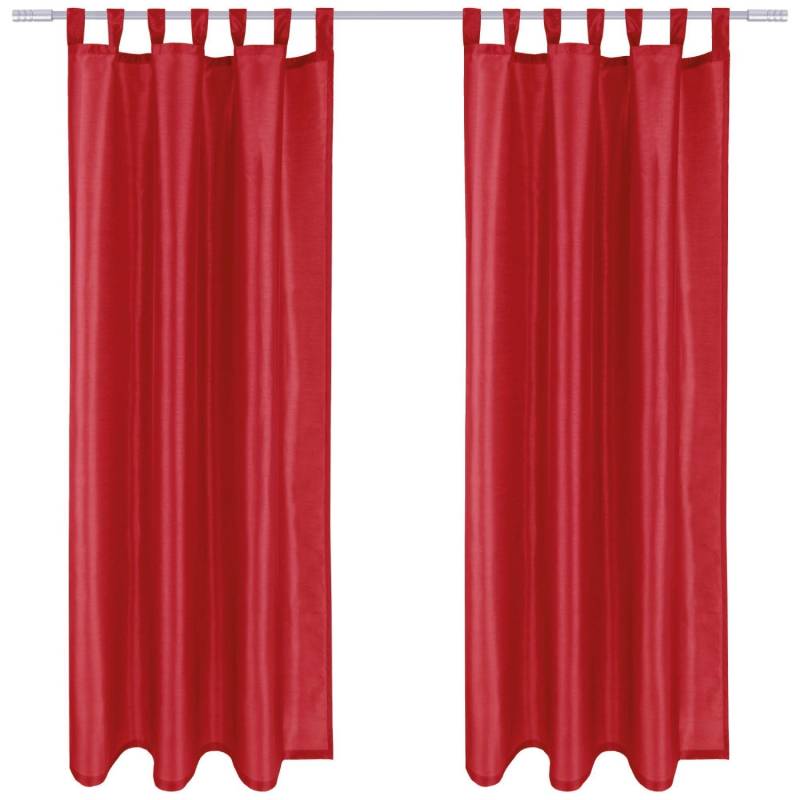 Arsvita 2er Pack Gardine Blickdicht Alessia mit Schlaufen 140 cm x 175 cm Rot von Arsvita