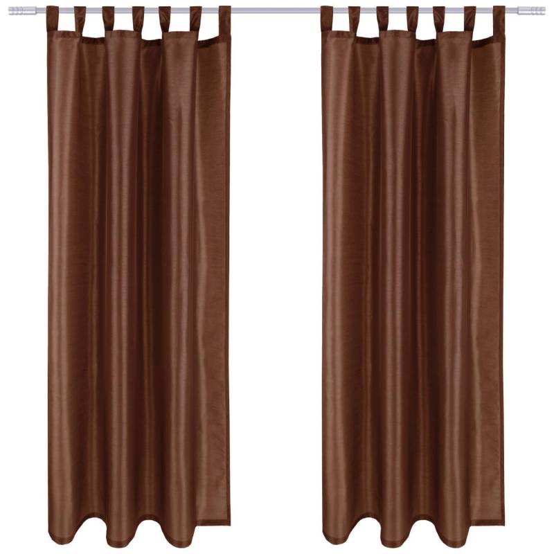 Arsvita 2er Pack Gardine Blickdicht Alessia mit Schlaufen 140 cm x 245 cm Braun von Arsvita