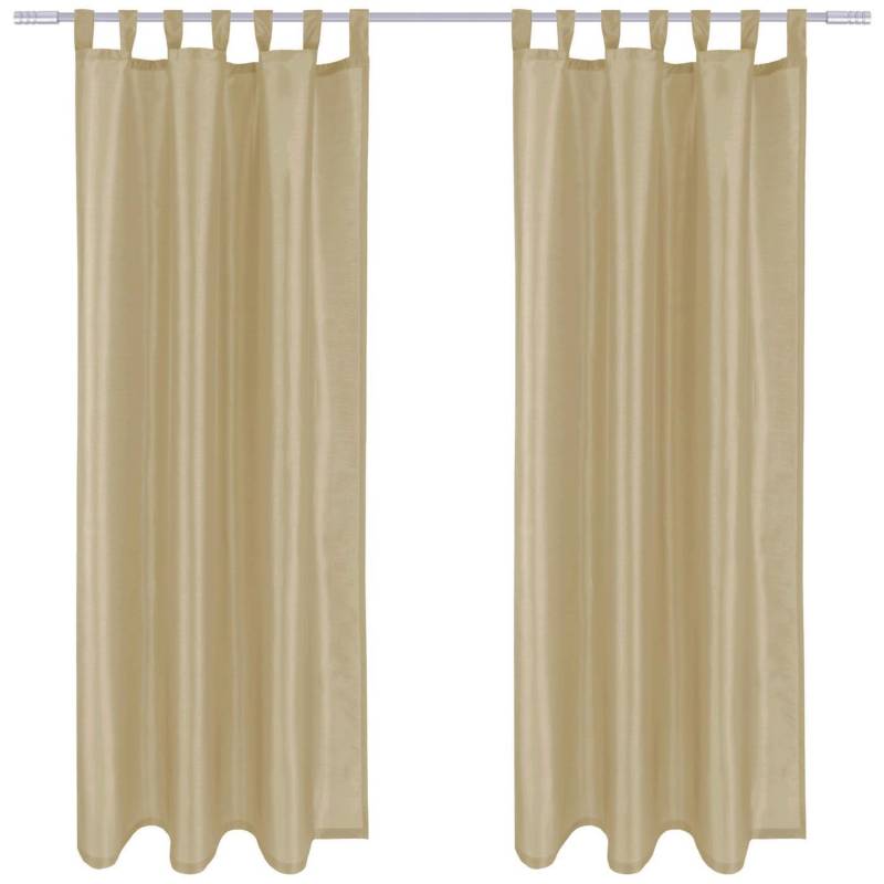 Arsvita 2er Pack Gardine Blickdicht Alessia mit Schlaufen 140 cm x 245 cm Taupe Hell von Arsvita