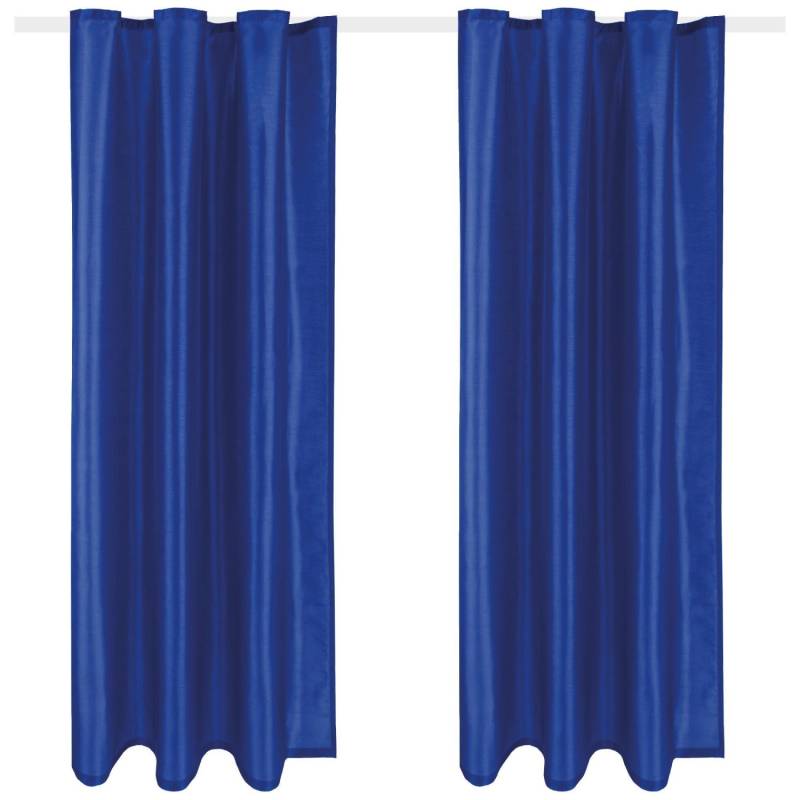 Arsvita 2er Pack Gardine Blickdicht Alessia mit Universalband 140 cm x 145 cm Blau von Arsvita