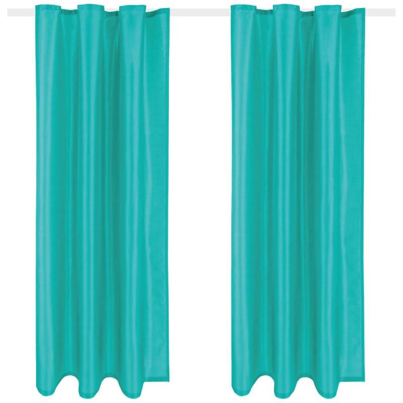 Arsvita 2er Pack Gardine Blickdicht Alessia mit Universalband 140 cm x 145 cm Türkis von Arsvita