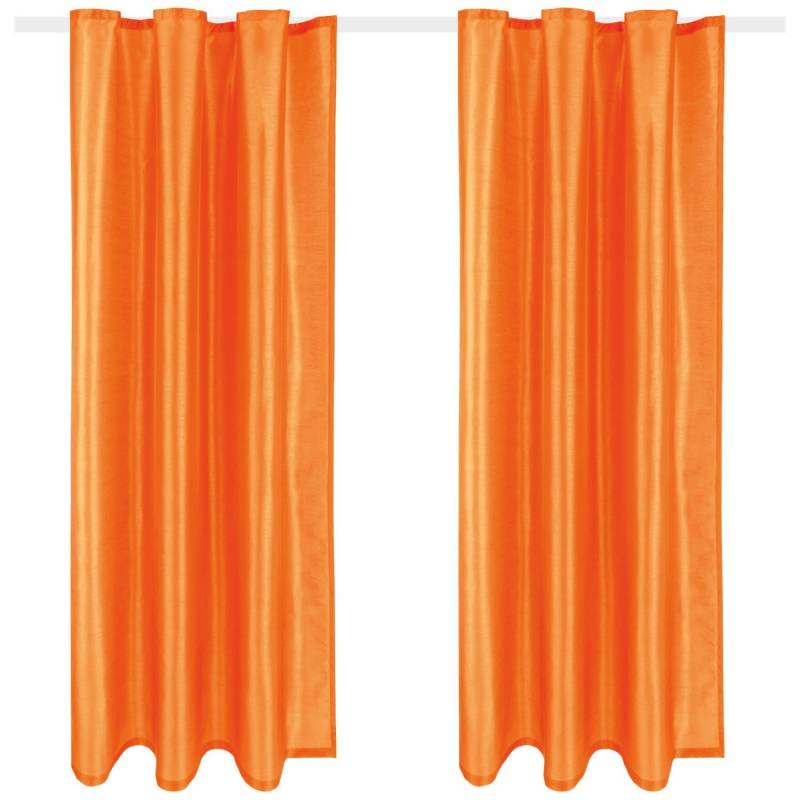 Arsvita 2er Pack Gardine Blickdicht Alessia mit Universalband 140 cm x 175 cm Orange von Arsvita