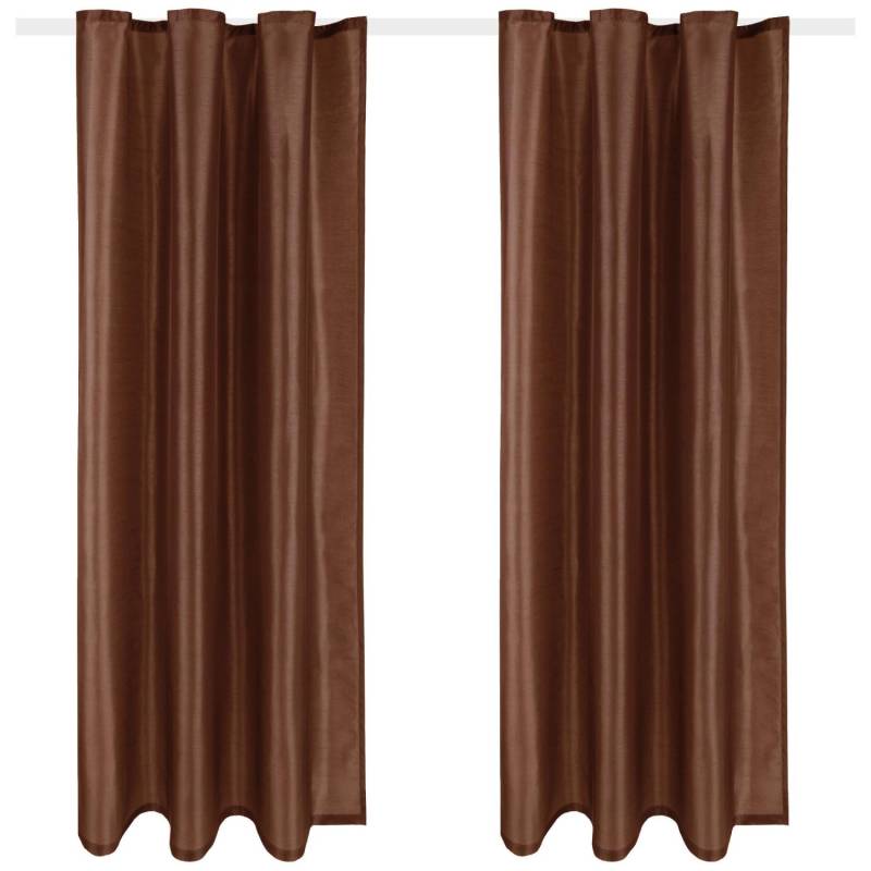 Arsvita 2er Pack Gardine Blickdicht Alessia mit Universalband 140 cm x 245 cm Braun von Arsvita