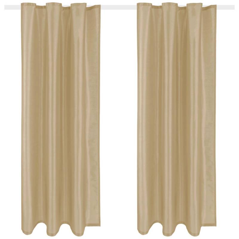 Arsvita 2er Pack Gardine Blickdicht Alessia mit Universalband 140 cm x 245 cm Taupe Hell von Arsvita
