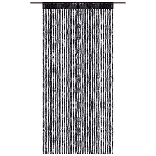 Arsvita Fadenvorhang Metallik-Optik mit Stangendurchzug, Türvorhang 140x250cm (Schwarz) von Arsvita