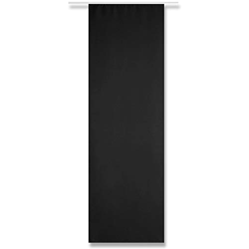 Arsvita Flächenvorhang Blickdicht - Schiebegardine in BxL 60x245cm (Schwarz) - ohne Flächenvorhangtechnik - Gardine, Vorhang mit Klettband von Arsvita