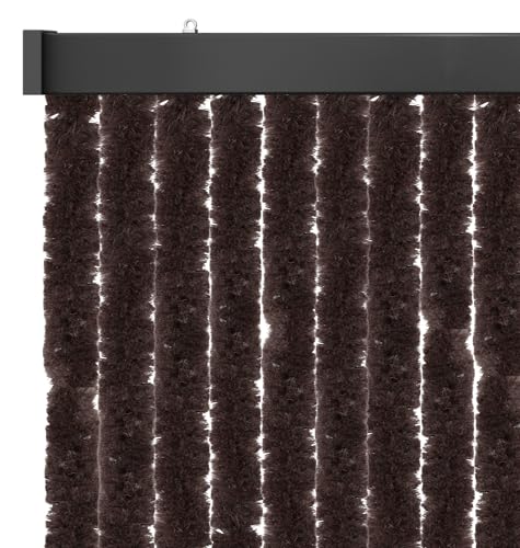 Arsvita Insektenschutzvorhang 100x220 cm (Breite x Länge) Flauschvorhang in Braun für Camping, Terrasse, Pavillon oder Balkontür, Fadengardine Ø4cm von Arsvita
