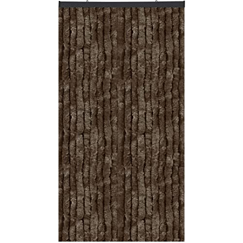 Arsvita Insektenschutzvorhang 120x220 cm (Breite x Länge) Flauschvorhang in Braun für Camping, Terrasse, Pavillon oder Balkontür, Fadengardine Ø4cm von Arsvita