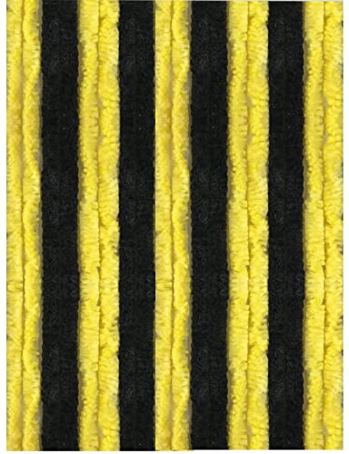Arsvita Flauschvorhang 80x185 cm in Unistreifen schwarz - gelb, Perfekter Insekten- und Sichtschutz für Ihre Balkon- und Terrassentür, viele Farben von Arsvita