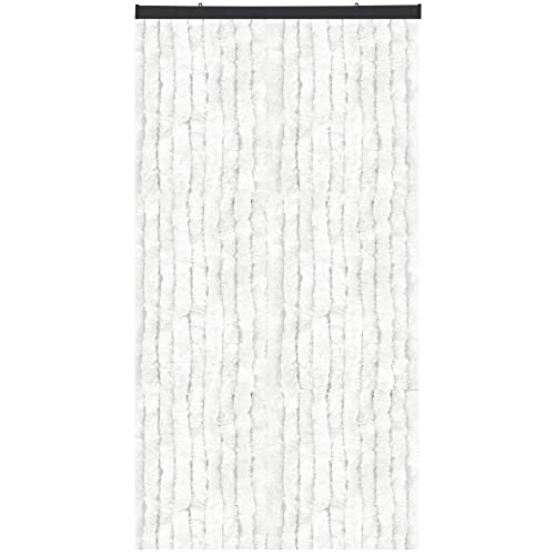 Arsvita Flauschvorhang 80x220 cm in Unistreifen weiß, Perfekter Insekten- und Sichtschutz für Ihre Balkon- und Terrassentür, viele Farben von Arsvita