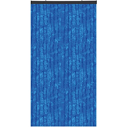 Arsvita Flauschvorhang Türvorhang (100x200 cm) in Blau - Raumteiler, Sichtschutz für Ihre Balkon/Terrassentür - Insektenschutz von Arsvita